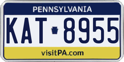 PA license plate KAT8955