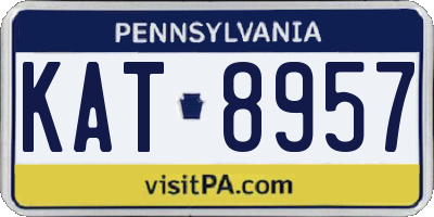 PA license plate KAT8957