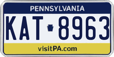 PA license plate KAT8963