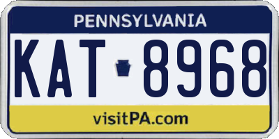 PA license plate KAT8968
