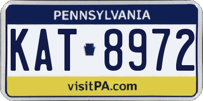 PA license plate KAT8972