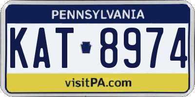 PA license plate KAT8974