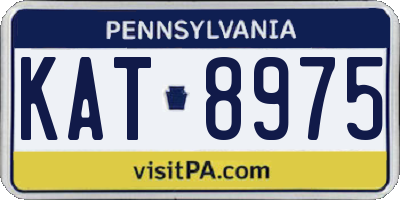 PA license plate KAT8975