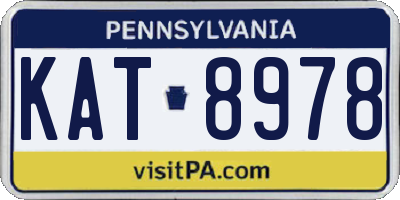 PA license plate KAT8978