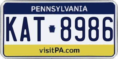 PA license plate KAT8986