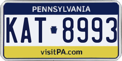 PA license plate KAT8993