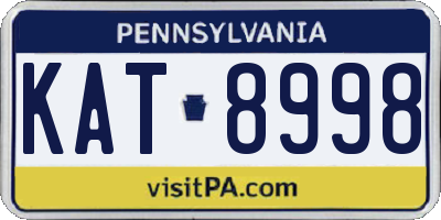PA license plate KAT8998