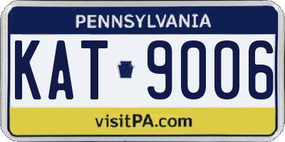 PA license plate KAT9006
