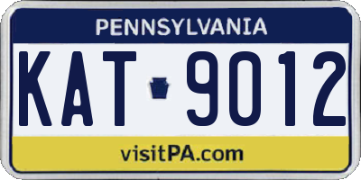 PA license plate KAT9012