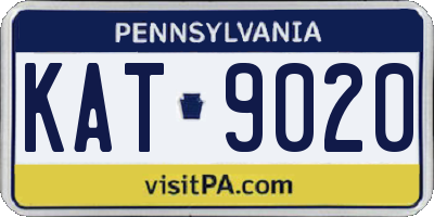 PA license plate KAT9020