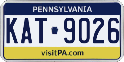 PA license plate KAT9026