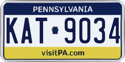 PA license plate KAT9034