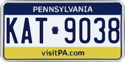 PA license plate KAT9038