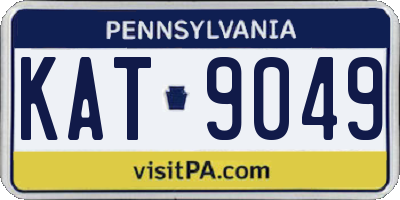 PA license plate KAT9049