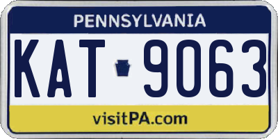 PA license plate KAT9063