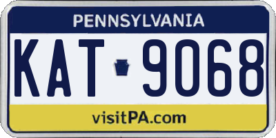 PA license plate KAT9068