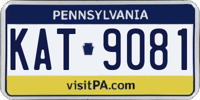 PA license plate KAT9081