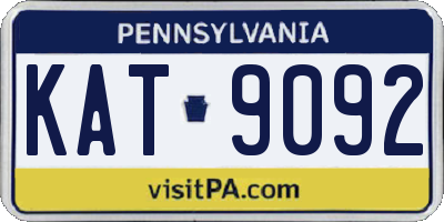 PA license plate KAT9092