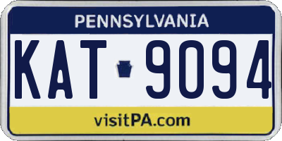 PA license plate KAT9094