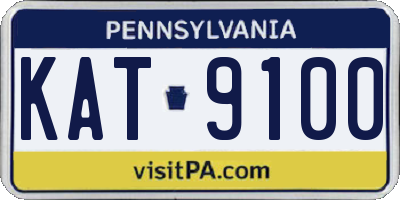 PA license plate KAT9100