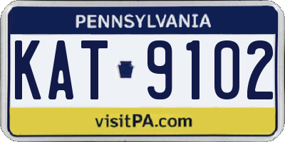 PA license plate KAT9102