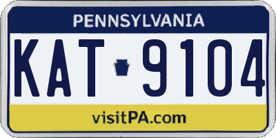 PA license plate KAT9104