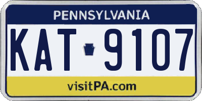 PA license plate KAT9107
