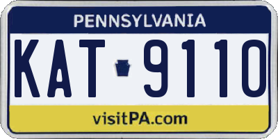 PA license plate KAT9110