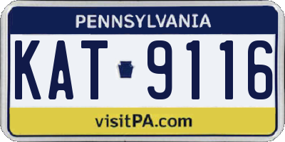 PA license plate KAT9116
