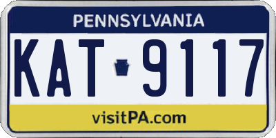 PA license plate KAT9117