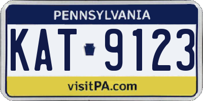 PA license plate KAT9123