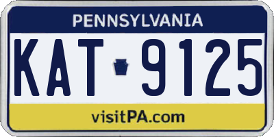 PA license plate KAT9125