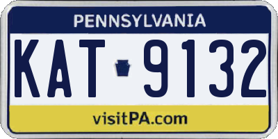 PA license plate KAT9132