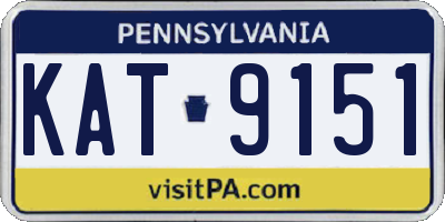PA license plate KAT9151