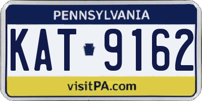 PA license plate KAT9162