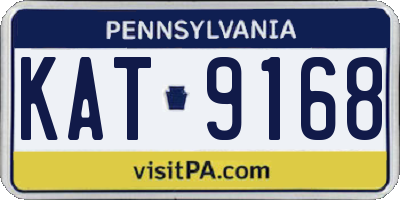 PA license plate KAT9168