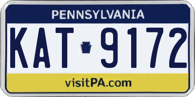 PA license plate KAT9172