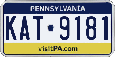 PA license plate KAT9181