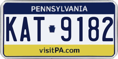 PA license plate KAT9182
