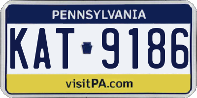 PA license plate KAT9186