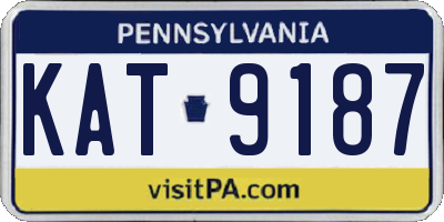 PA license plate KAT9187