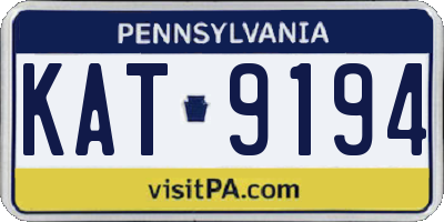 PA license plate KAT9194