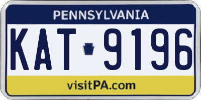 PA license plate KAT9196
