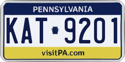 PA license plate KAT9201