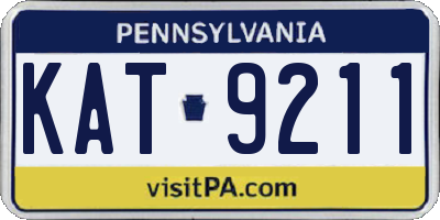 PA license plate KAT9211