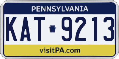 PA license plate KAT9213