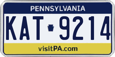 PA license plate KAT9214