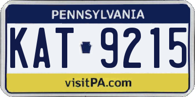 PA license plate KAT9215
