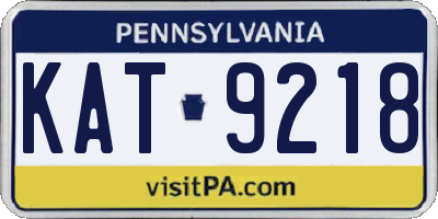 PA license plate KAT9218