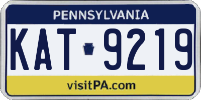 PA license plate KAT9219